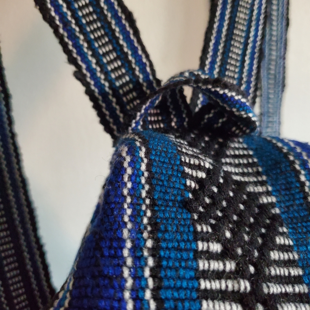 Lillo Woven Drawstring Backpack Artisan Blue Baja… - image 7